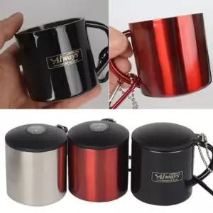 (튼튼)스텐 미니 등산 낚시 캠핑 야외 커피 맥주 고리 컵 레스 머그 보온보냉 이중 진공 스테인