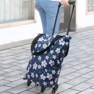 플라워패턴 나우리빙 접이식 쇼핑카트 대용량쇼핑가