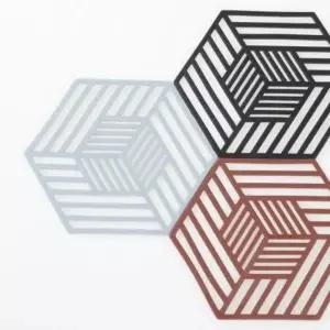 식당 헥사 라인 실리콘 냄비 받침대 그레이