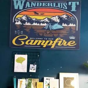 캠핑 패브릭포스터 북유럽 인테리어 가림천 소 패브릭 WECA82D