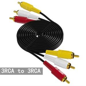 3.5mm to 3RCA 오디오 비디오 케이블 금도금 AV (TV 앰프 홈시어터 스피커용)