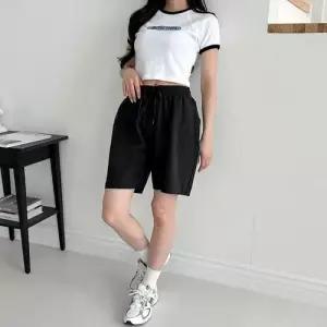 여자 아이스 밴딩반바지 쿨 5부 반바지 숏팬츠 츄리닝 WEF1062