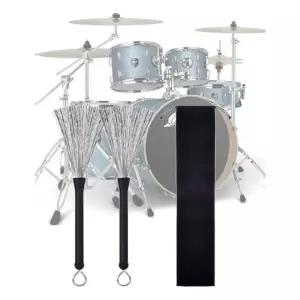 키밍 드럼 스틱 브러쉬 세트 스틸 브러시 파우치 청소 드럼브러시 청소도구