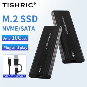 TISHRIC SSD M.2 NGFF NVME 외장형 하드 드라이브 인클로저 M/B+M 키 Sata 단일/이중 프로토콜 게임용 디스