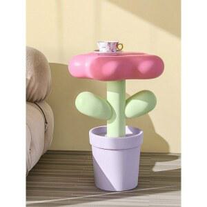 꽃테이블 협탁 커피 티테이블 튤립 원탁 인테리어 핑크 꽃모양