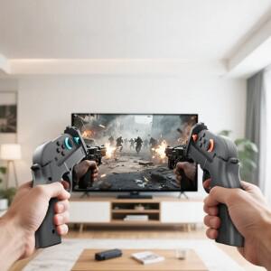 1쌍 슈팅 게임 건 컨트롤러 그립 홀더 스위치 2 조이콘 스톡 NS2 액세서리