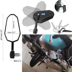 바이크 백미러 거울 세트 광각 앵글 크라운 와이드 오토바이 백미러 사각 사이드