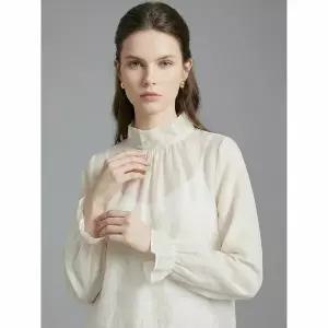 [하프클럽/샵앤]국산 여성 반목 시스루 프릴 하객룩 블라우스 SIU-WBL-21018-아이보리