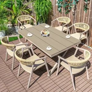 세트 의자 라탄 정원 테이블 4인 발코니 6인 야외