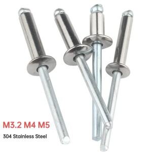304 스테인레스 스틸 돔 둥근 머리 폐쇄형 블라인드 방수 리벳 팝 리벳M3.2M4M5 자동차 용 산화 방지 맨드