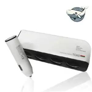 자동차 스마트 멀티 충전기 4구 전기 무드등