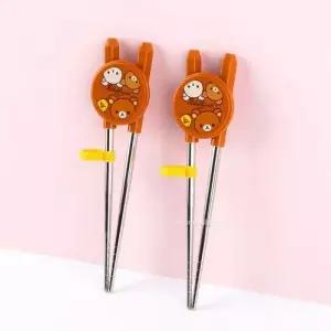 리락쿠마 스텐 교정젓가락 2P(해피)-브라운 WF265C2