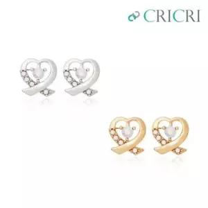 CRICRI 스와로브스키 크리스탈 제작 하트 은침귀걸이 W135736