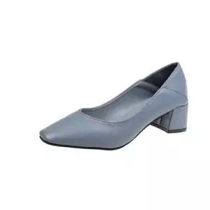 블로퍼 스퀘어 토 미들힐 여성 펌프스 구두 WFJXJKJ