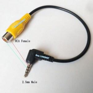 영상선 직각 TRRS 어댑터 90도 비디오 케이블 RCA 2.5mm 코드 수 암 라인 2.5 와이어