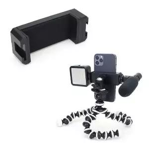 핸드폰 더블 콜드슈 마운트 홀더 거치대 셀카봉 삼각대 조명 (WB811FF)