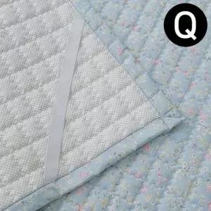 침대패드 플라워 마이크로모달 밴딩패드 퀸 Q 블루 침대패드 패드 침대매트 퀸침대매트 퀸매트