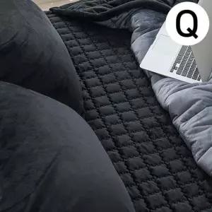 빌리 극세사 밴딩 패드 퀸 Q 블랙 카페트겸용 침대패드 패드 침대매트 퀸침대매트 퀸매트