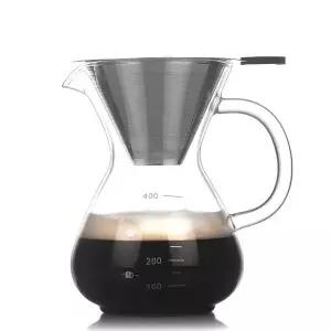 핸드 드립커피서버 카페 보온 400ml 내열유리커피서버 커피 필터