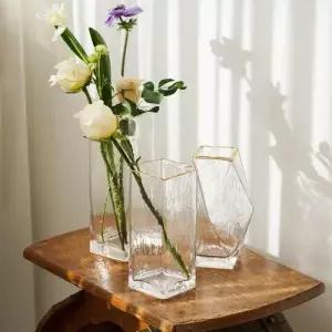 빈티지꽃병 인테리어소품 투명화병 사각유리화병 W6E45ED