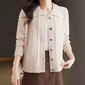 [블랙퀸][블랙퀸] 카라넥 웨이브 니트 가디건 blk004399