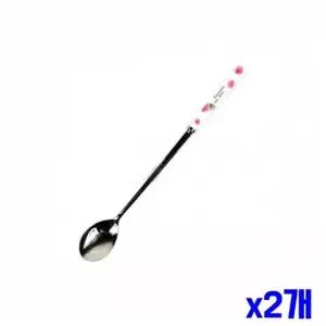 [오너클랜]WL 롱 티스픈 1P 핑크 10p 19.5cm 과일스푼 x2개 티스푼