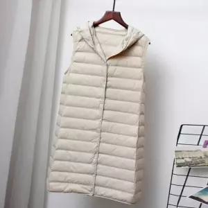 [룽스]여자후드조끼 빅사이즈 롱패딩 조끼 경량 후드 단체