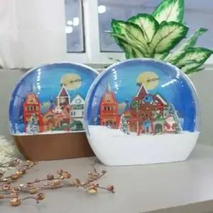 타원돔 UJZ514N0 눈내리는 산타마을 LED 오르골 (2type)