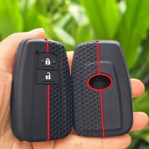 토요타 프리우스 캠리 코롤라 아발론 CHR RAV4 랜드 크루저 프라도 실리콘 자동차 키 커버 액세서리 고무