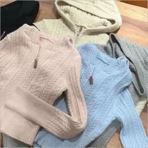 여자 5컬러 간절기 케이블 가을 아우터 니트 후드집업 봄 긴팔