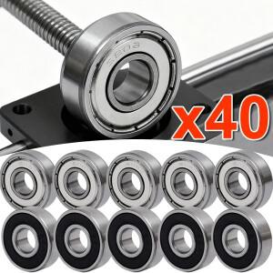 1-40PCS 모터 608ZZ 608RS 베어링 전기 스쿠터 스케이트 보드 휠 용 고속 저소음 금속 이중 차폐 볼