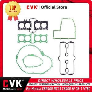 CVK 오토바이 풀 실린더 헤드 크랭크케이스 고정자 커버 개스킷 키트 엔진 밸브 부품 혼다 CBR400 NC23 SF