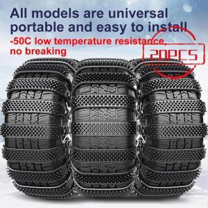 직물 스노우체인 10/20PCS 스노우 체인 타이어 고탄성 우레탄 세트 휠 벨트 자동차 겨울용 미끄럼 방지