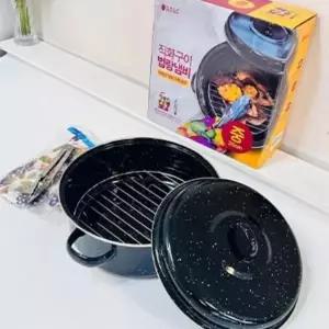 법랑 직화구이냄비 26cm 중형 고기구이냄비 군고구마 직화조리용 냄비