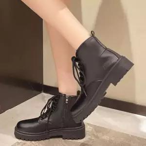 여성 빅사이즈 볼드솔 레더 하이 워커 (WFKJSSX)