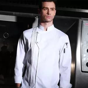 조리복 셰프복 요리복 주방복 주방 작업복 겨울 레스토랑 유니폼 두꺼운 세탁 가능 요리 긴 흰색 요리사 자