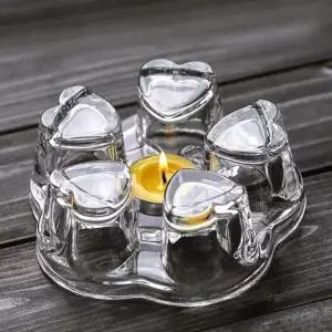 유리 티포트와 티워머 받침대 따뜻한 차 보관 티팟과 워머