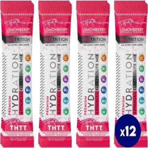 뉴트리션 하이드레이션 파우더 전해질 패킷 물용 천연 향이 나는 하이드레이트 비타민 B C 에너지 및 회수