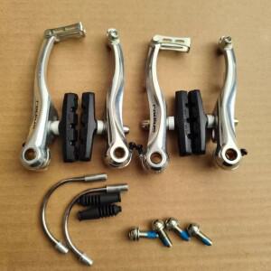 패드 국수  나사가 포함 RADIUS V-BRAKE CALIPER SET 한 쌍전면 후면