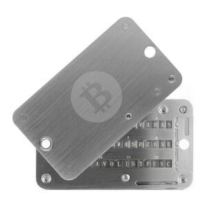 SAMYERLEN Crypto Seed 문구 보관, 스테인리스 스틸 비트코인 지갑, 개인 키 복구 콜드 스토리지 백업 플레이트 3개, 24단어 BIP39 하드웨어 지갑과 호환 가능