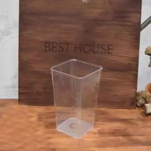 투명 아크릴 꽃통(사각-소) 14x23cm 휴지 쓰레기디자인병 예쁜병 홈인테리어 실내병 꽃통 심플 화병 원예용