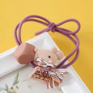 큐빅 목도리 쥐 머리끈 라이트브라운 고무줄 악세사리 끈 슈슈 액세서리 장식 머리 헤어