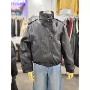 세이브존01 하이넥 퍼안감 페이크 레더 블루종 자켓 824710-1