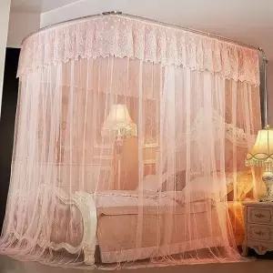 게더릭 캐노피 침대 모기장 180x220cm) 피치) 캐노피모기장 사각모기장 공주모기장