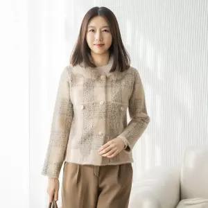 [마담4060]엄마옷 마담4060 퍼윈도우체크 데일리 중년여성 자켓-RJK2601007-