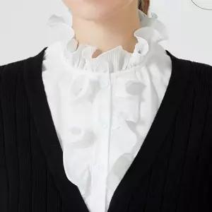 셔링 카라 이너 레이어드 페이크셔츠 넥케이프-WFHYRYR