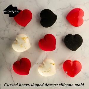 아이바이차오 8구 하트 모양 실리콘 무스 몰드 프렌치 스타일 디저트 핑크 소녀 요소 베이킹 도구 티 브레