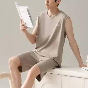 휴앤핏 남성 여름 모달 민소매 나시 반바지 상하복 잠옷 세트