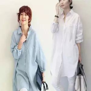 원피스 셔츠 남방 린넨 스타일 오버핏 여름 롱 여자 맨투맨티셔츠 레이스나시 형광티셔츠