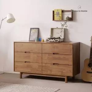 [홈인홈]세컨하우스 와이드 광폭 원목 거실수납 서랍장 1500 3단6칸_J311